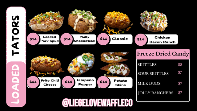 latigers　TENDERLOIN WAFFLE他　計3点 Sweet Treats Menu | Liege Love Waffle Co. | The Greater Ozarks